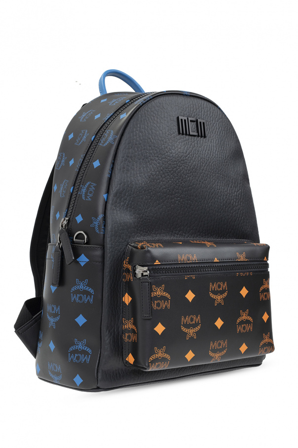 Black and blue online mcm backpack